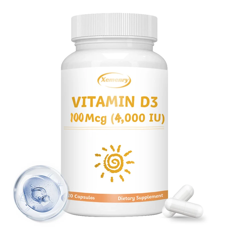 Vitamin D3 Capsules 4000IU - Helps Muscle Nerve Health Support Bone Density Teeth and Skin Heart Health - 120 Capsules