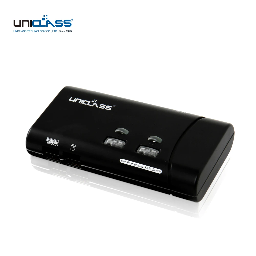 UNICLASS 2:1 VGA KVM switch, FHD 60Hz, cable included, short-key support, UNI-AH-2U