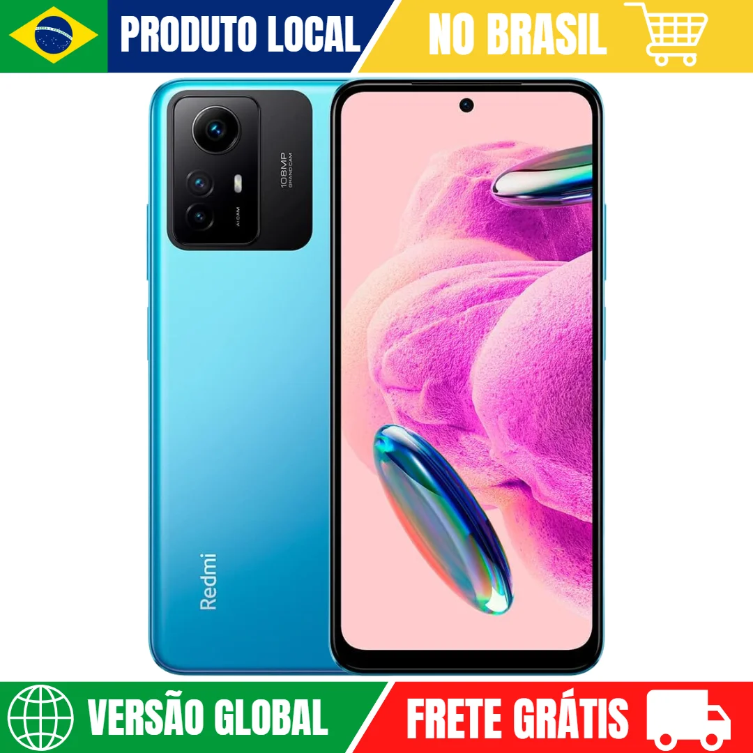 Xiaomi Redmi Note 12S 256GB Sky Blue 8GB Ram Versão Global | Smartphone 4G , ROM Global , Câmera 108MP , Carregador 18W