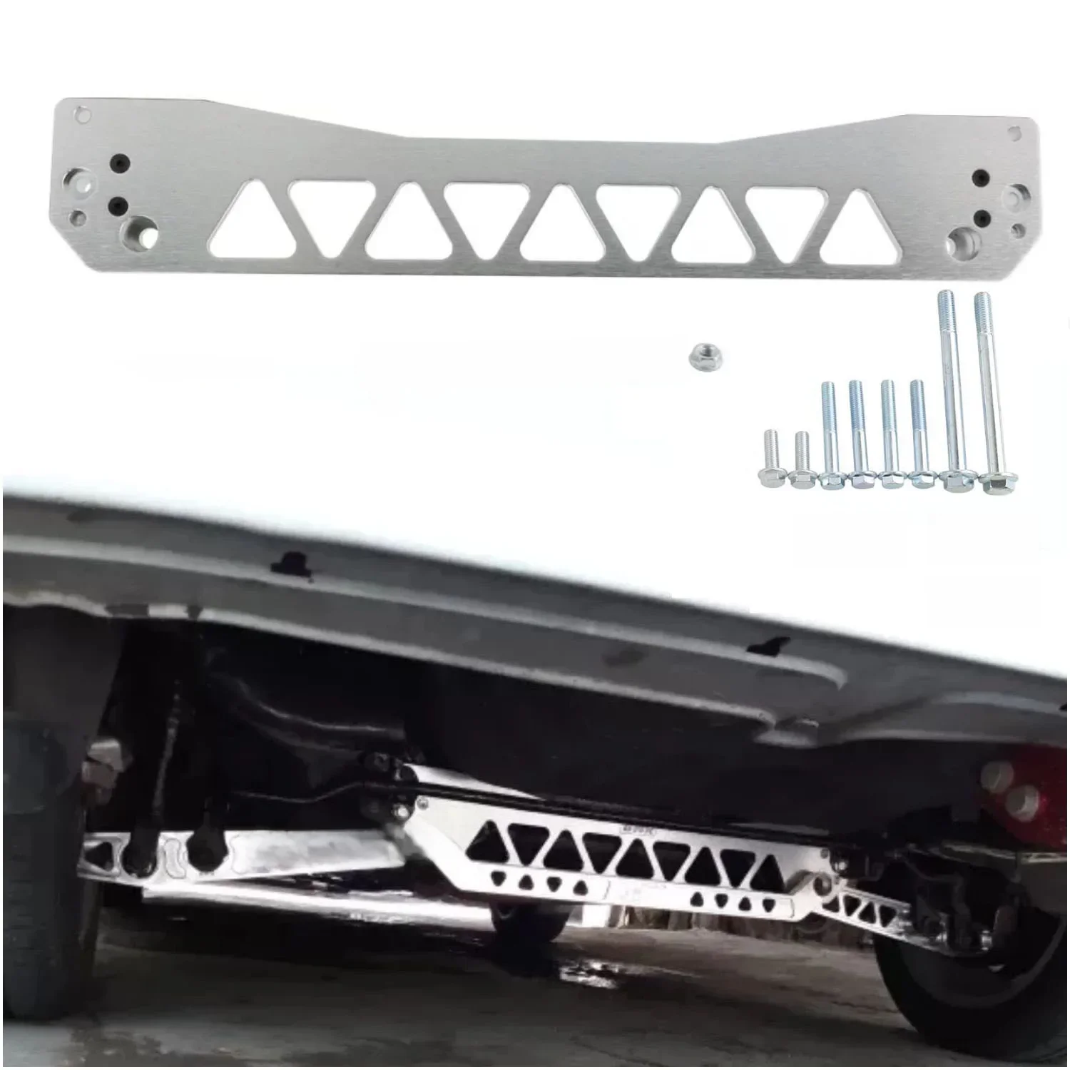 Tylna dolna rama pomocnicza klamra spinka do krawata Billet aluminium do Honda Civic EK 1996-2000 Si DX czerwony srebrny złoty — zdjęcie 2