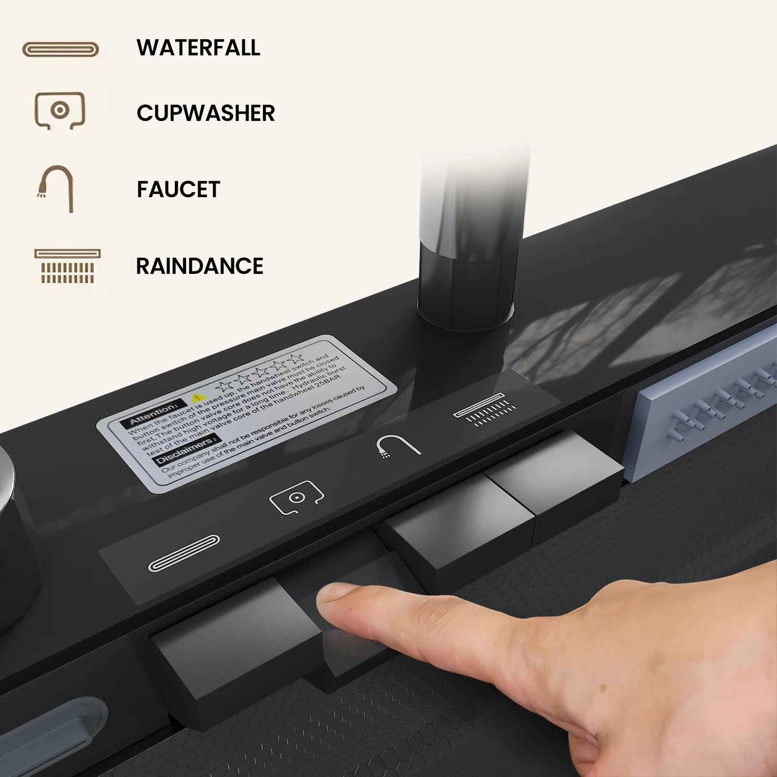 Integrierte große Einzel-Spülbecken-Küchenspüle aus Edelstahl mit Wasserfallarmatur, digitaler Temperaturanzeige, komplettem Set mit Seifenspender und Zubehör für Zuhause, Restaurant und Hotel – Detail 4