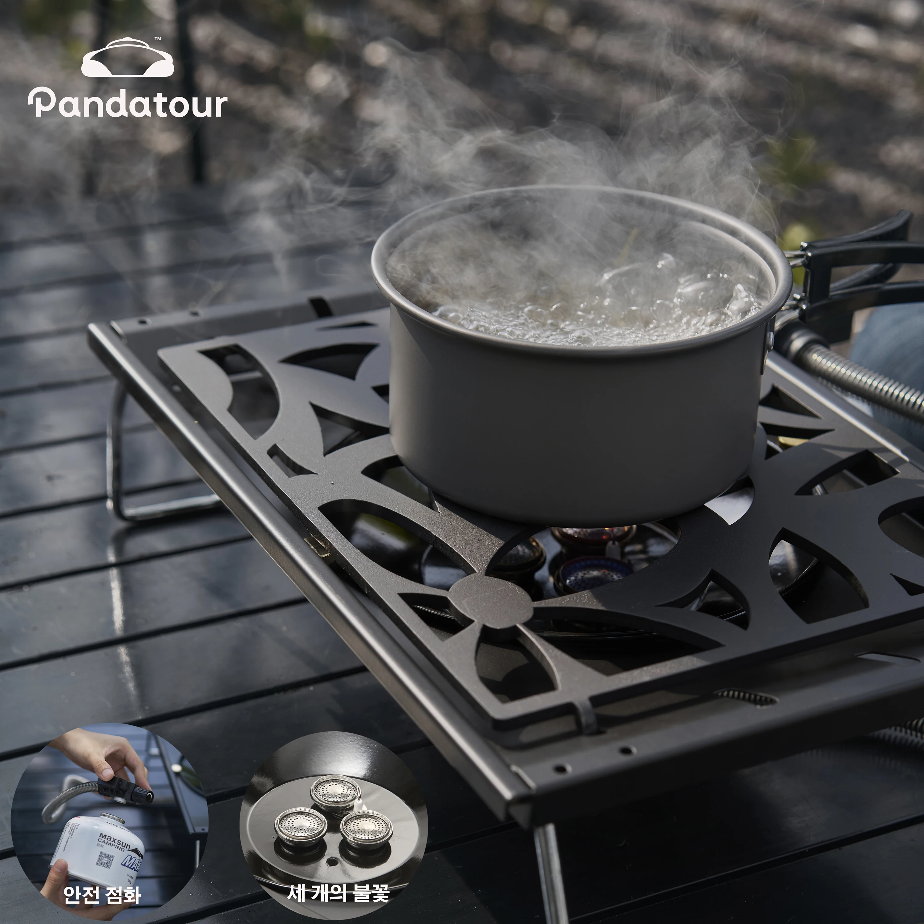 Pandatour IGT التخييم سوبر عالية النارية موقد سطح المكتب واحد وحدة واحدة بلمسة واحدة للطي IGT الجدول موقد فرن الفولاذ المقاوم للصدأ ﻿