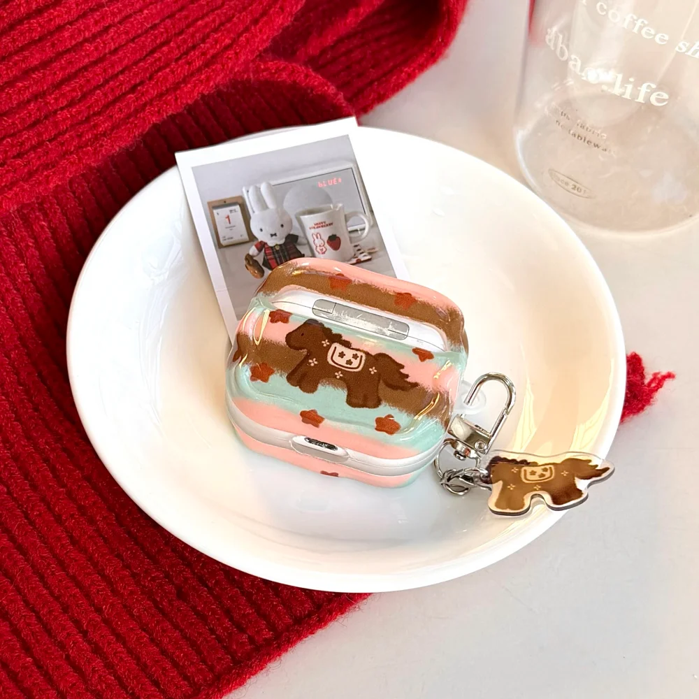 

Korean INS cute graffiti star pony headphone protective case for AirPods 4 3 2 Pro 2 3fundas simple fashion new cute shockproof