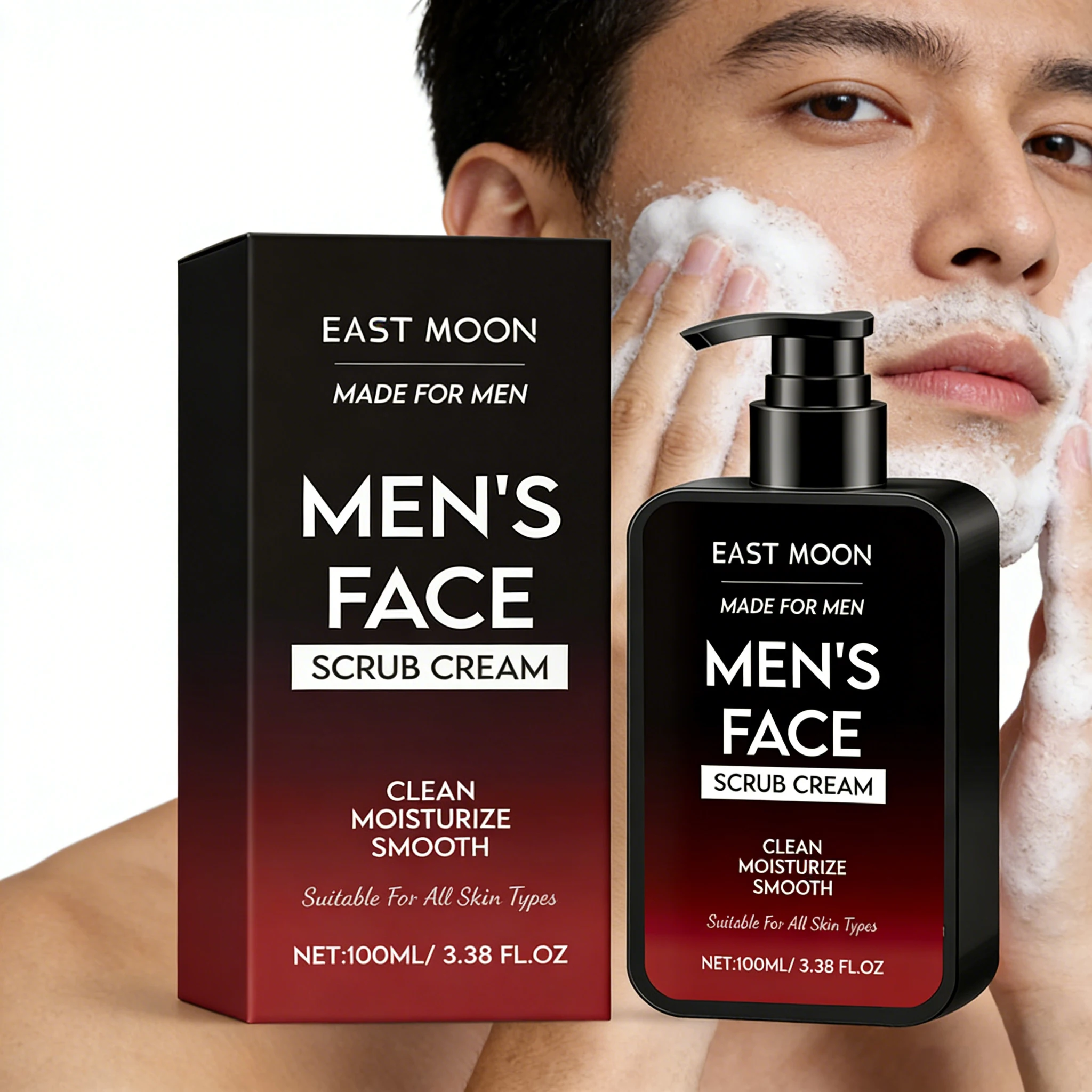 

100ML Men Facial Cleaner Gentle Exfoliating Cleaning Pore Oil Control Refreshing Enhance Smoothness Daily Men Facial Cleaner