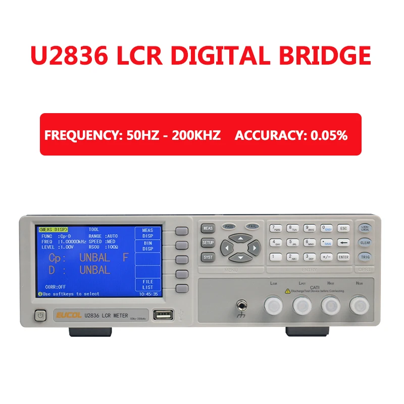 U2836LCR Digital Bridge Tester 50-200kHz Resistance, Capacitance, and Inductance Tester