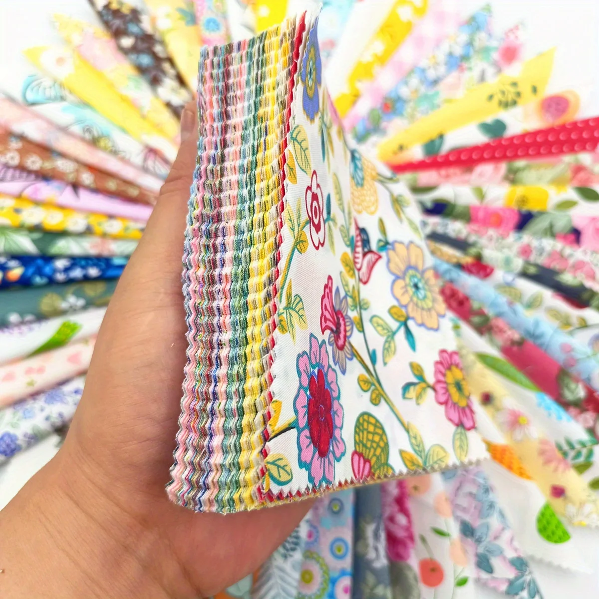 12x12cm Thin Plain Weave Cotton Fabric,Low Density,DIY Sewing Quilting Material,Random Mix Squares Printed Cloth Set,