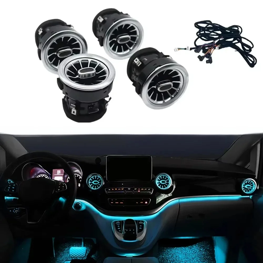 Auto LED Front Dashboard Airconditioning Vent Outlet Turbo Interieur Voor Mercedes Benz V Klasse EQV Vito Viano Valente Metris W447 - afbeelding 2