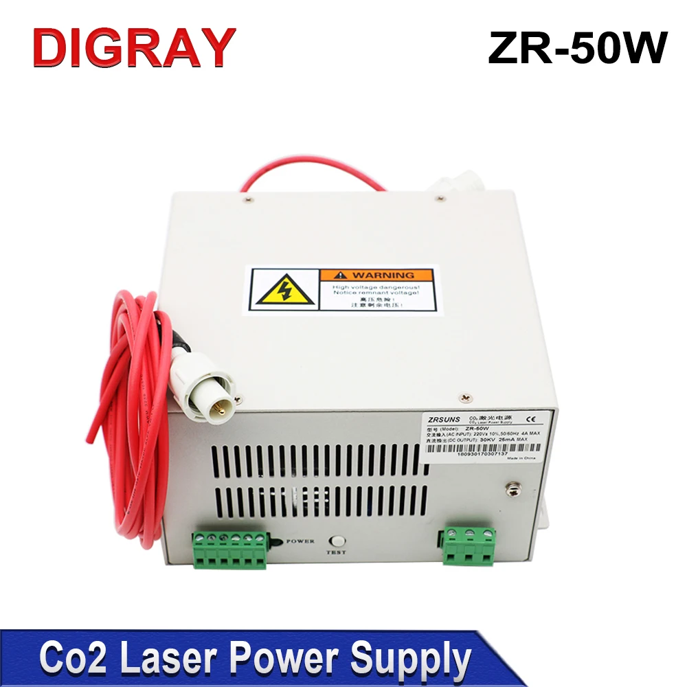 DIGRAY ZRSUNS-50W Laser Power Supply for 40W 50W Co2 Glass Laser Tube Engraving and Cutting Machine 2 Years Warranty.