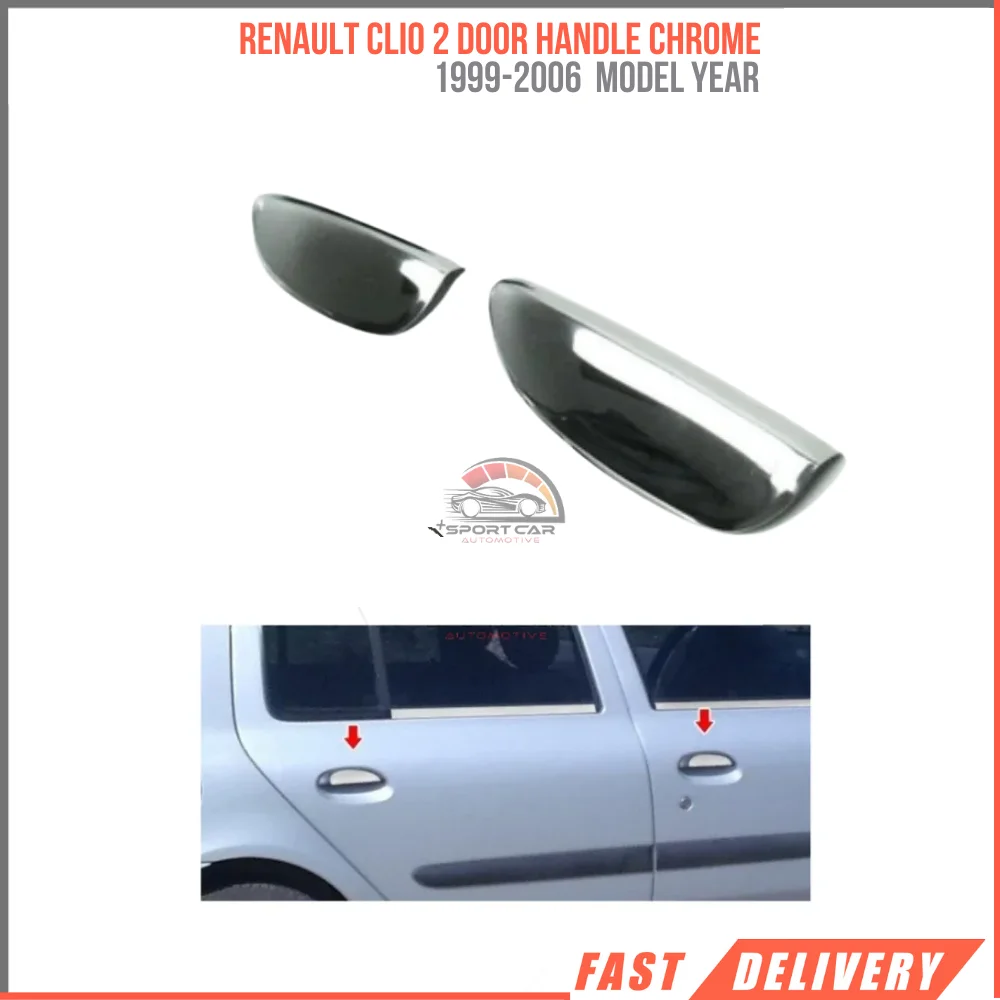 

For Renault Clio 2 chrome door handle 2 pcs. 1999-2006 stainless steel. A + quality modified design