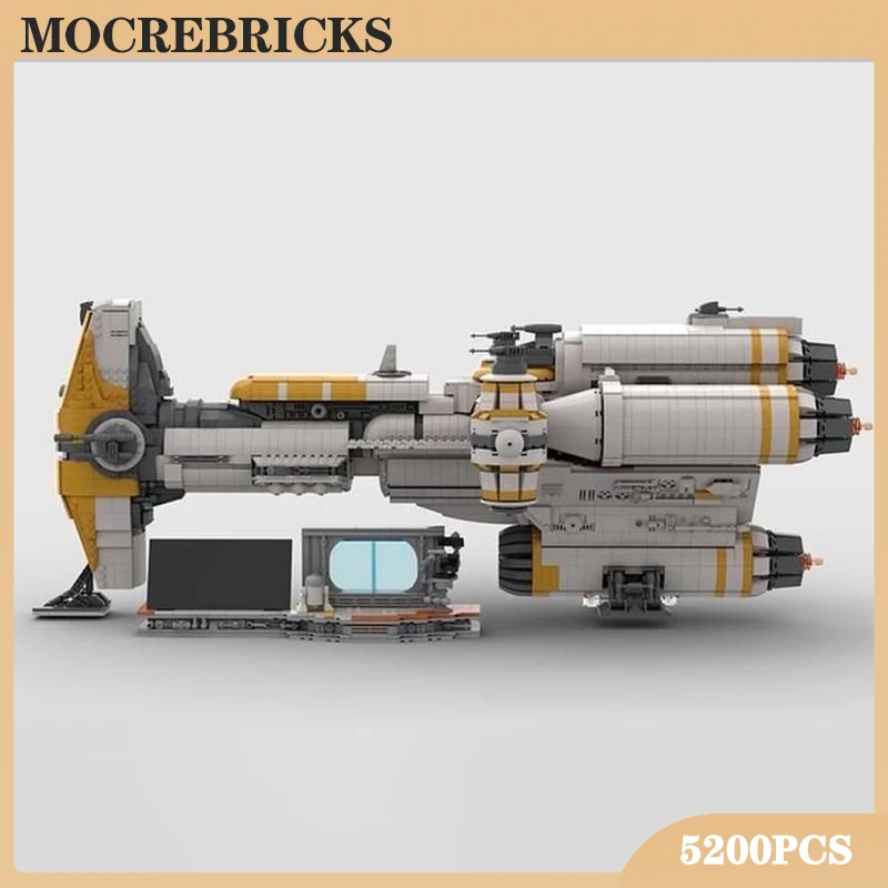 

MOC Space War Movie Weapons Cruiser UCS Hammerhead Corvette Lightmaker Building Blocks Model Spaceship Bricks Toys For Children