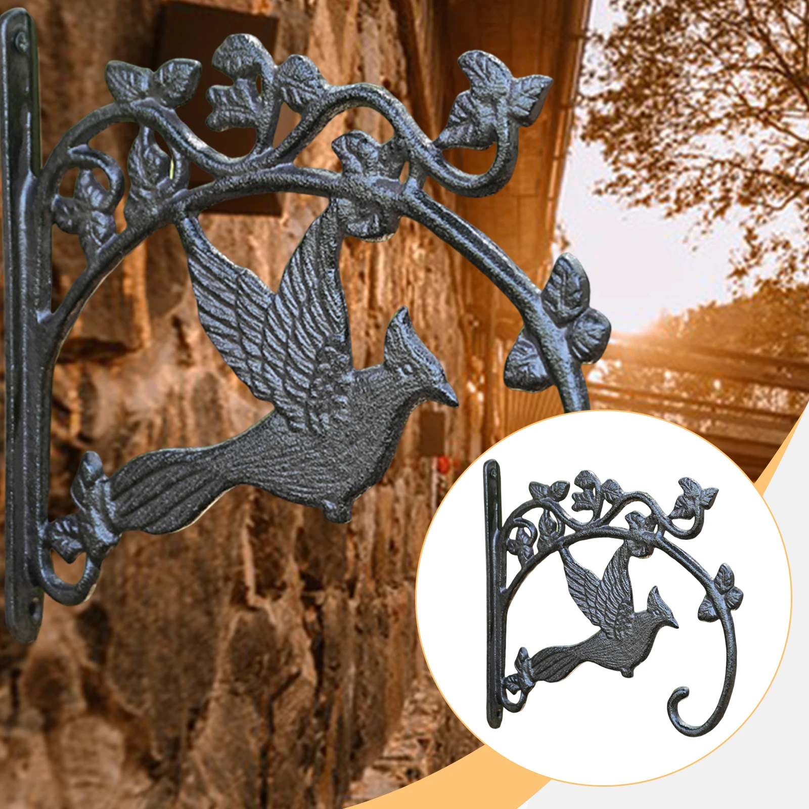 Hanging Flower Pots Bracket Iron Planter Hanger Hook Wall Hanging Basket Stand Versatile Hook for Flower Pot Planters Wind Chime
