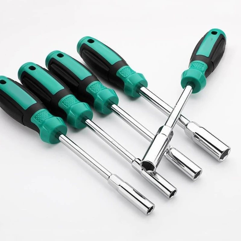 Hexagonal Nut Driver Socket Wrenches Screwdriver Steel Constructions Hand Tool Comfortable Handle Easy to Use 5-13MM