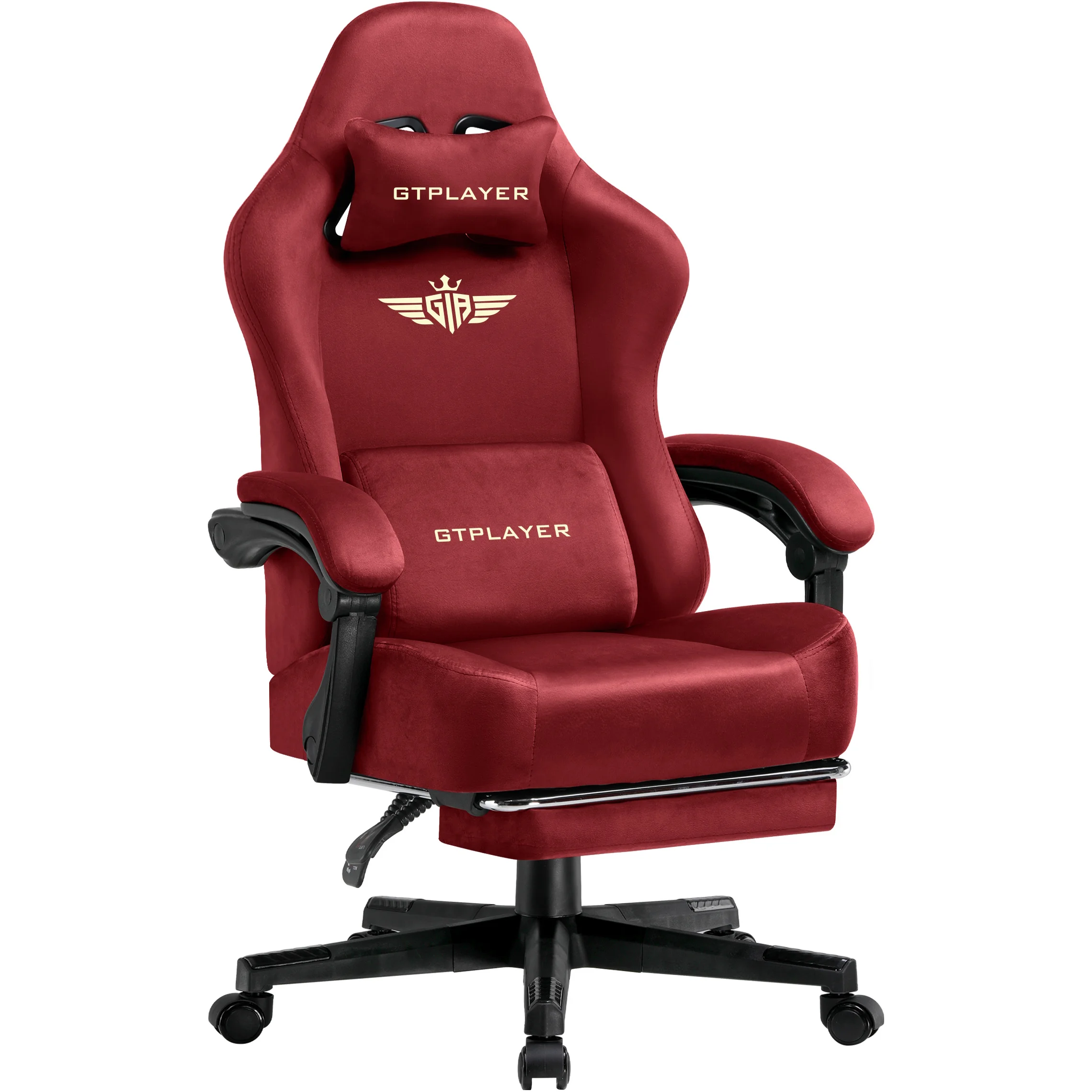 GTPLAYER Fabric Gaming Chair, Ergonomic Computer Chair with Footrest and Lumbar Support Height Adjustable Home Office Chair image 3
