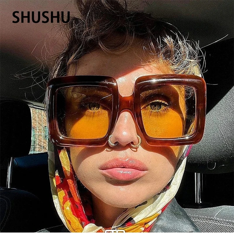 

High-Quality Super Large Frame Square Polarized Sunglasses Neutral Trendy Sunglasses Men And Women Same Style Sunglasses TR90