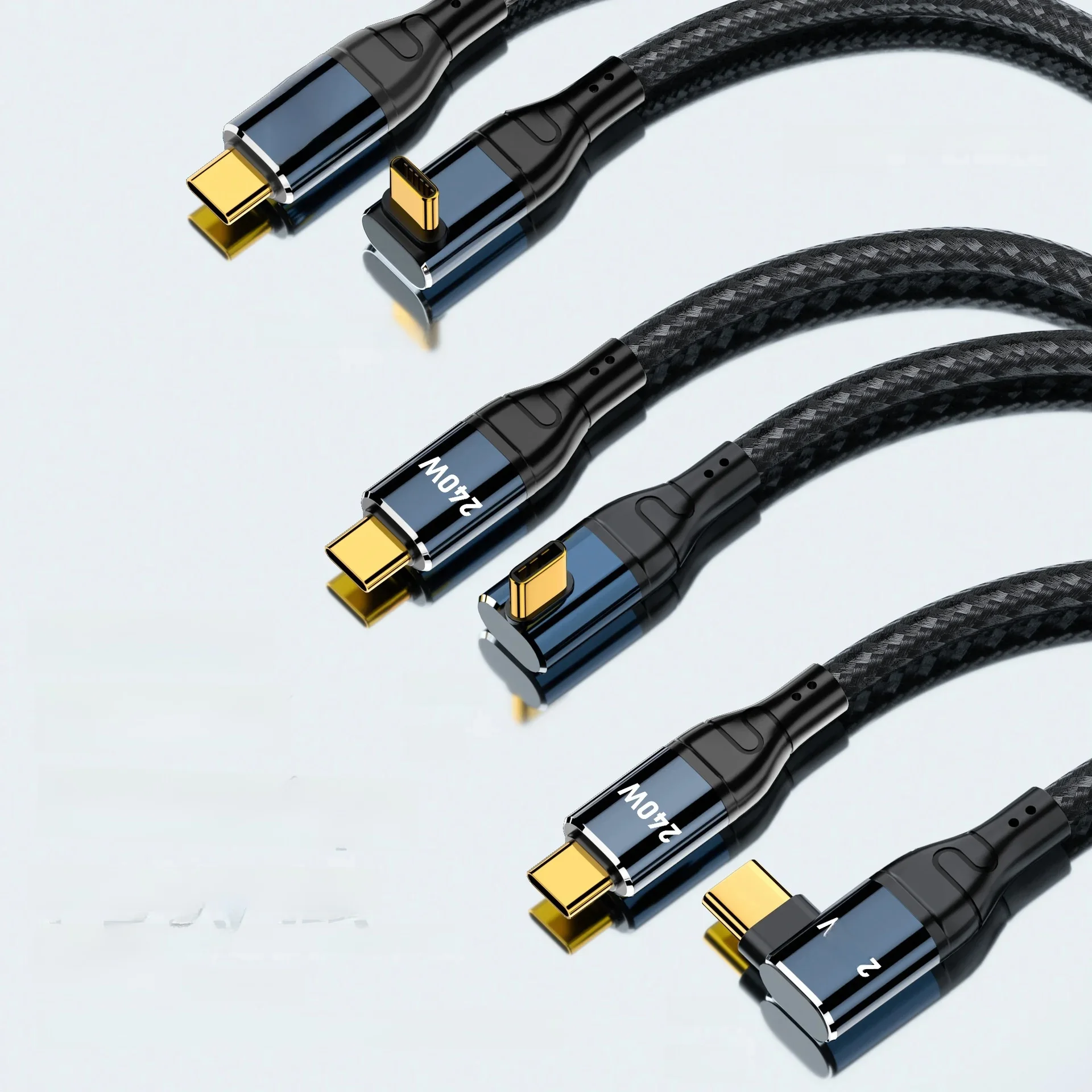 Kabel USB-C 240W Type-C 480Mbps 90 stopni pod kątem prostym 48V 5A Kompatybilny z USB 2.0 100W Ładowanie do laptopa Tablet Telefon 10FT — zdjęcie produktu 6