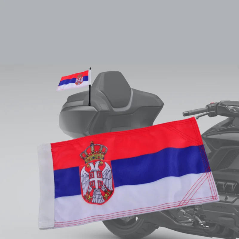 

Serbia Flag Trunk Flag Pole Mount Bracket For Honda Gold Wing GL1800 Tour DCT 2018-2024 PANICAL Motorcycles Banner Decoration