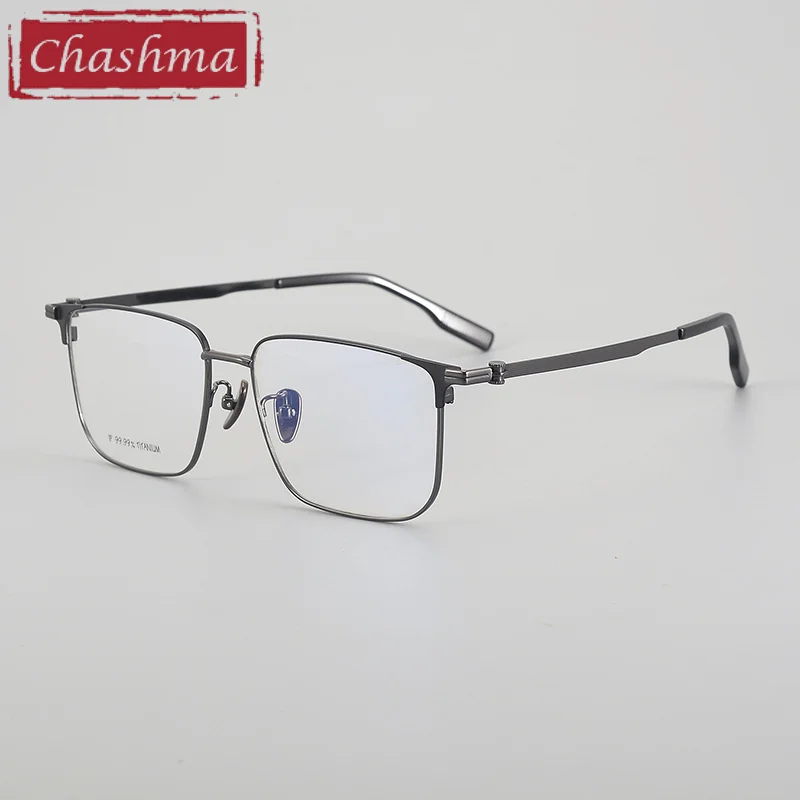 Chashma Prescription Glasses Men Pure Titanium Optical Eyeglasses Frames Square Wide Face Top Quality Eyewear Male Spectacles