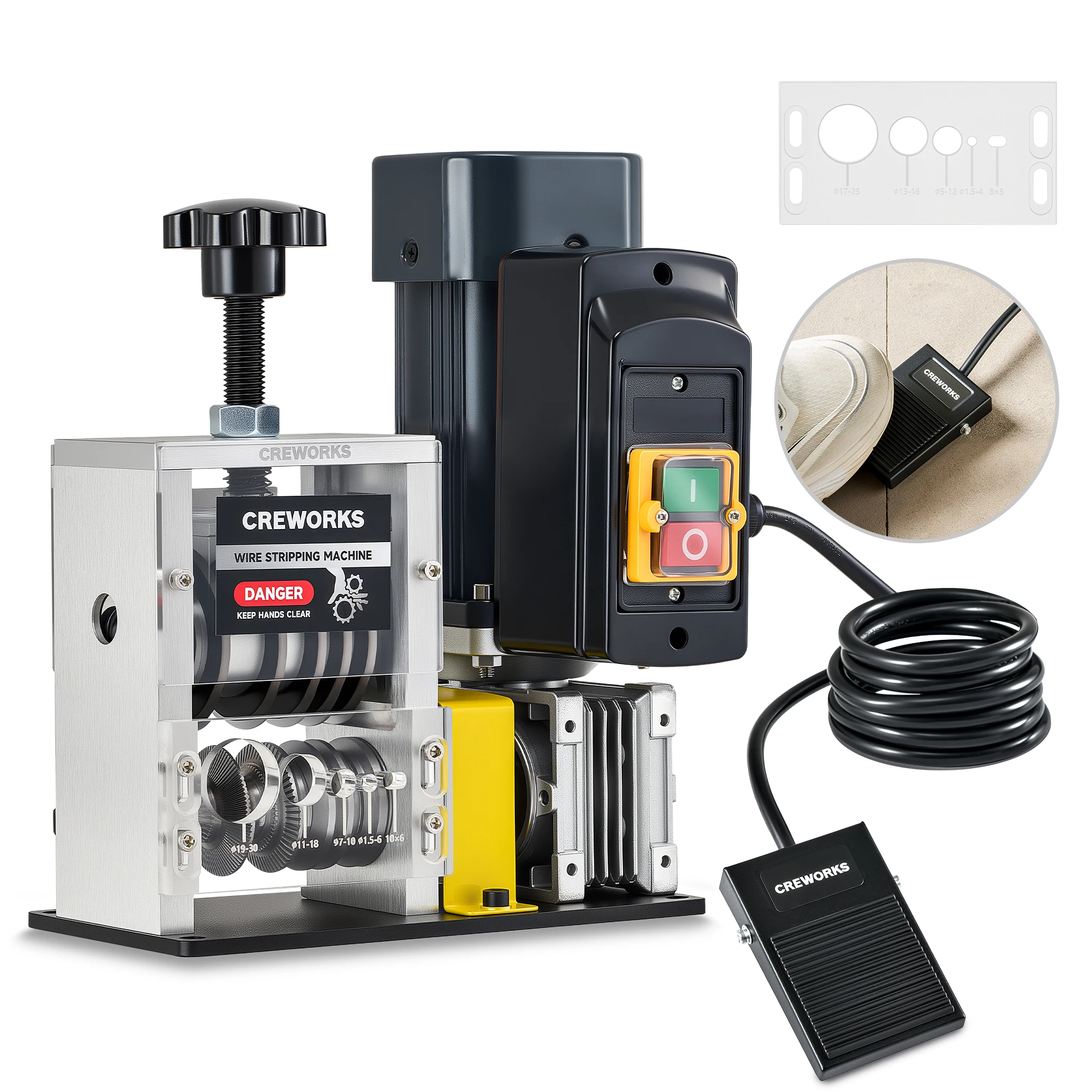 

Copper Cable Stripper Wire Stripping Machine w 180W Motor for 0.06 - 1.18 in.