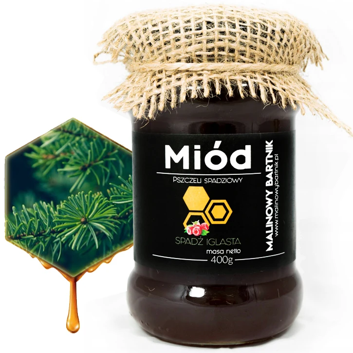 Miód Pszczeli Spadź Iglasta 400g Spadziowy