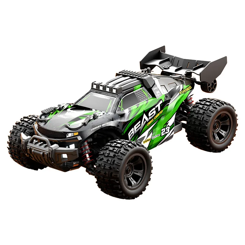 4WD Offroad-RC-Auto mit niedrigem Schwerpunkt-Design, 2,4G Anti-Interferenz-Signal, LED-Scheinwerfer für flache Straßen, Kies, Park, Outdoor-Hobbyfahrzeug