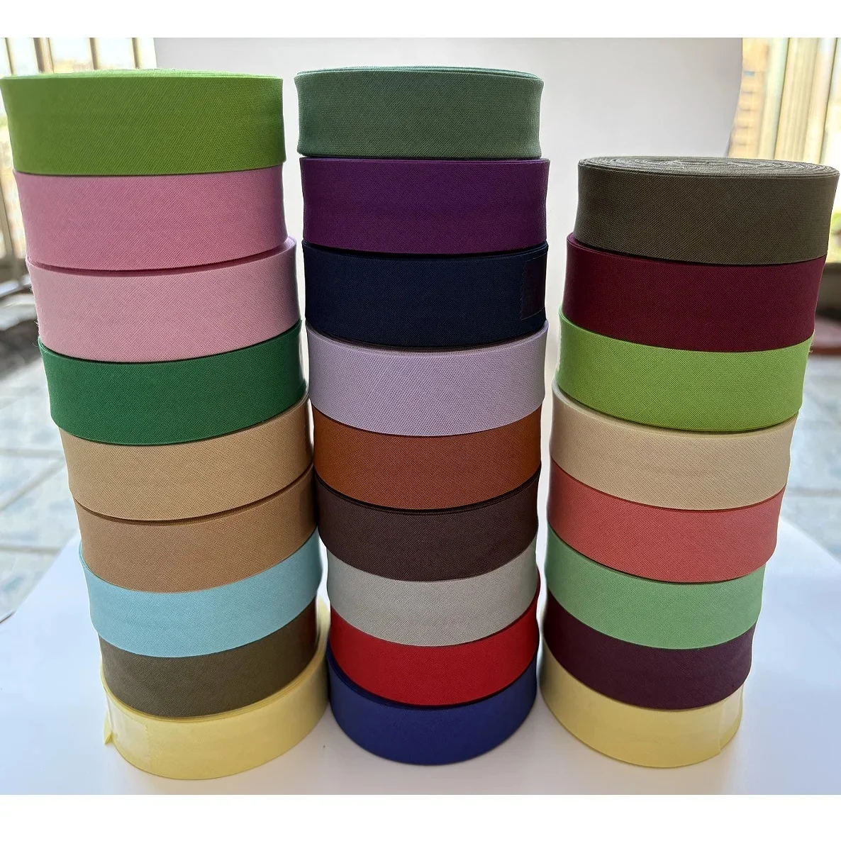 Bande de liaison au biais 100% coton, 20MM, bande de tissu pliée pour bricolage, accessoires de couture, revêtement de bord artisanal, 5/10 mètres par rouleau