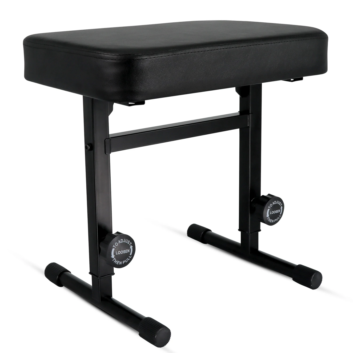 5 Core Keyboard Bench Piano Stool Thick Padded Seat Height Adjustable Keyboard Chair KBB H-ADJ BLK