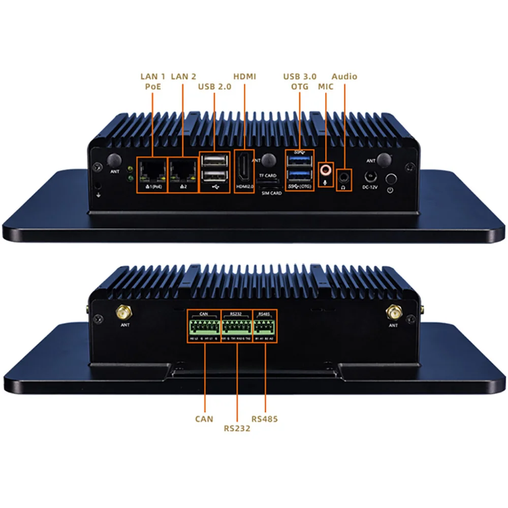 Rockchip rk3568 mainboard com tela de toque ips de 10 pontos 2m wdr câmera de lente dupla IPC-M10R800-A3568J ai industrial tablet pc npu