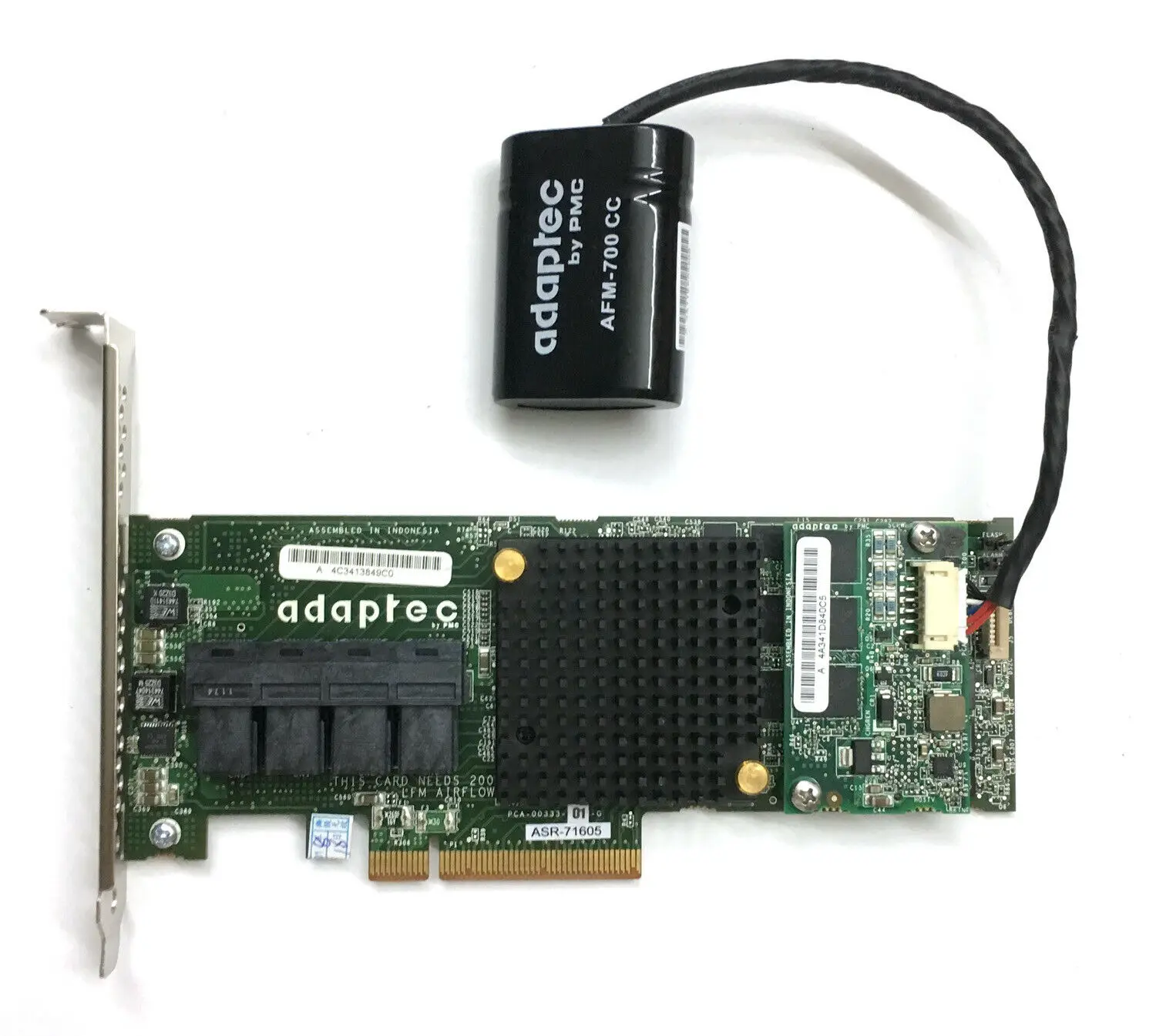 

Adaptec ASR 71605 16 Port 2274400-R Raid Card AFM-700 1GB Flash Cache Vault BBU