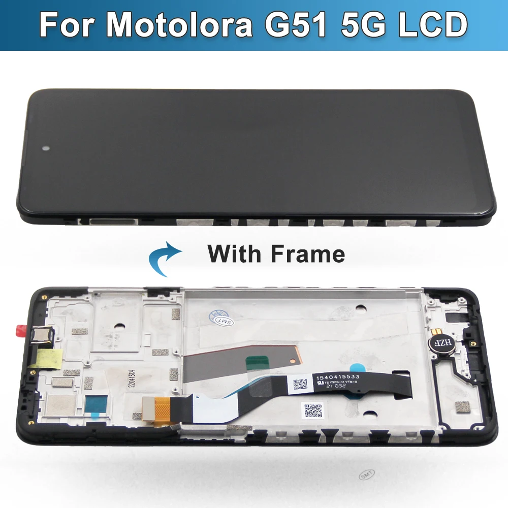 6.8\'\' For Motorola Moto G51 5G LCD Display Touch Screen Digitizer Assembly for Moto G51 5G XT2171-2 Display With Frame