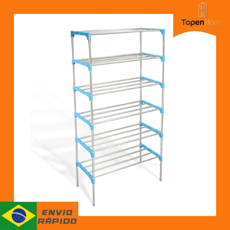 Luxury Vertical Inox Shoes Rack 18 Pairs 6 Shelves