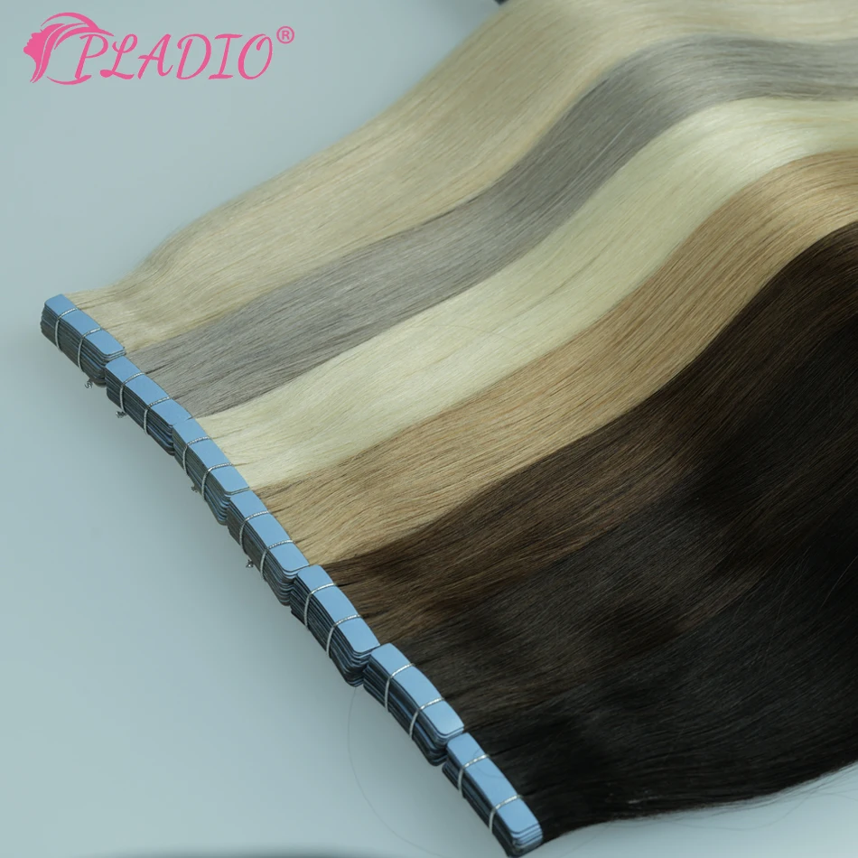 Tape in Hair Extensions Human Hair 100% European  Remy Hair 12-26 Inch Straight Seamless Invisible Skin Weft Extensions 20 Pcs