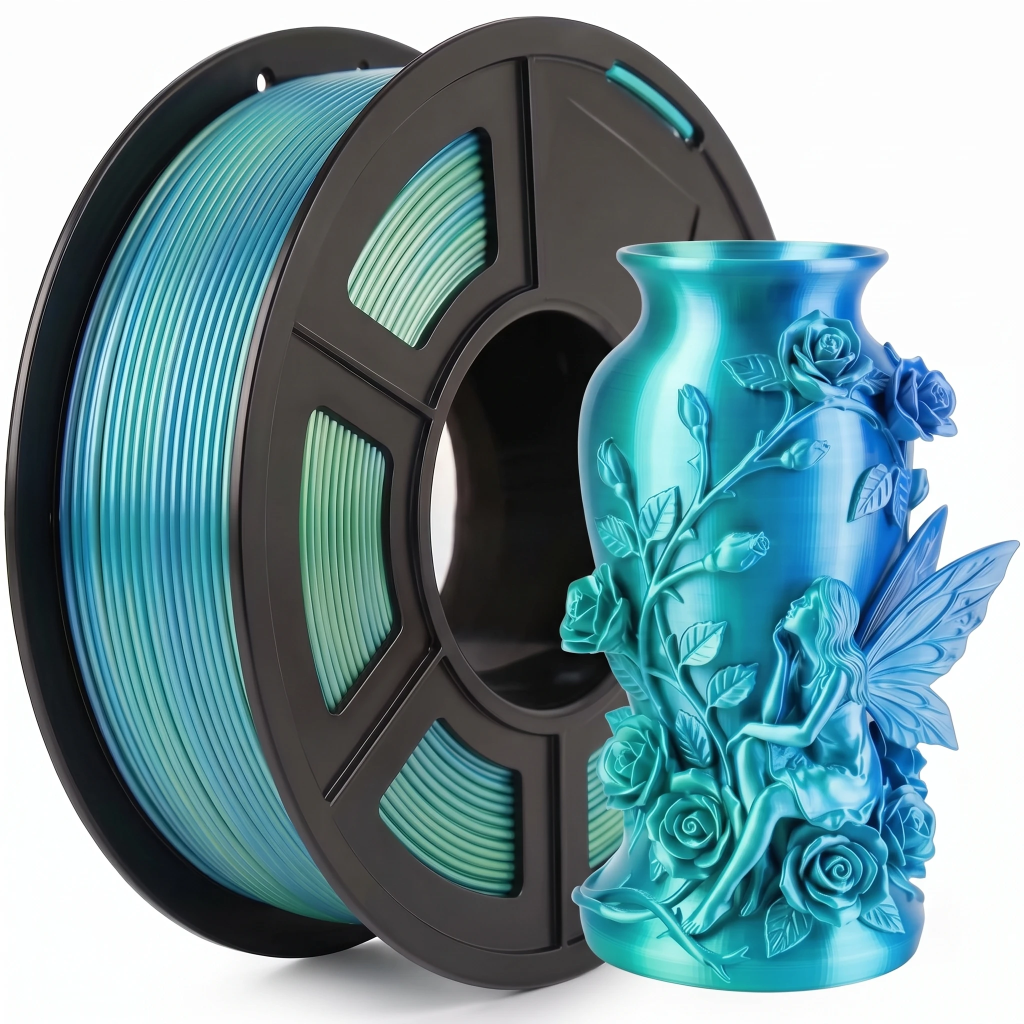 Silk PLA Dual Color Coextrusion Filament 1.75mm 250g Color Change 3D Printer Filament for Creative Printing Projects