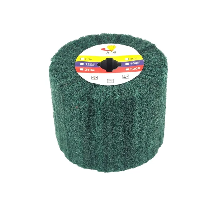 MONKEY KING 120x100x19mm 180 Grit Green Non-Woven Wire Drawing Burnishing Wheel for Stainless Steel Satin Finish
