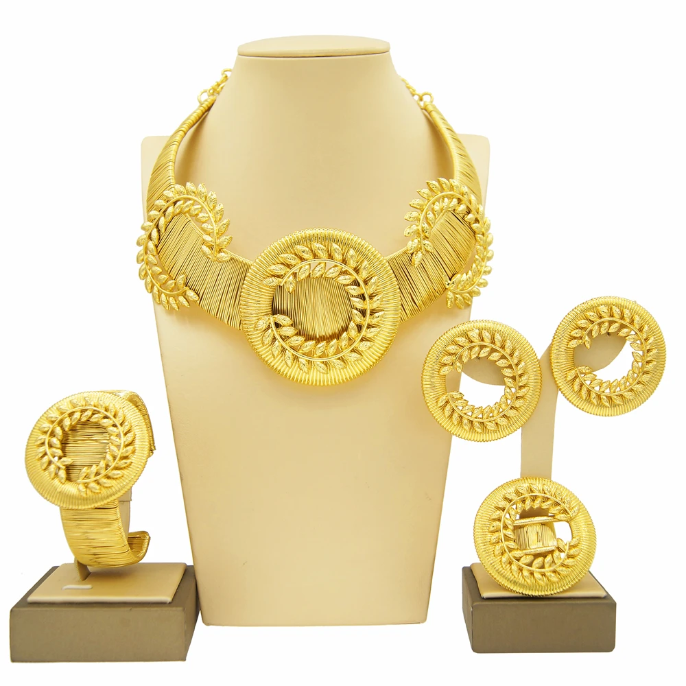 

Big Earrings For Women 2026 Elegant Round Floral Necklace Jewelry Set Bridal Wedding Accessories Free Shipping Great Gift Yll