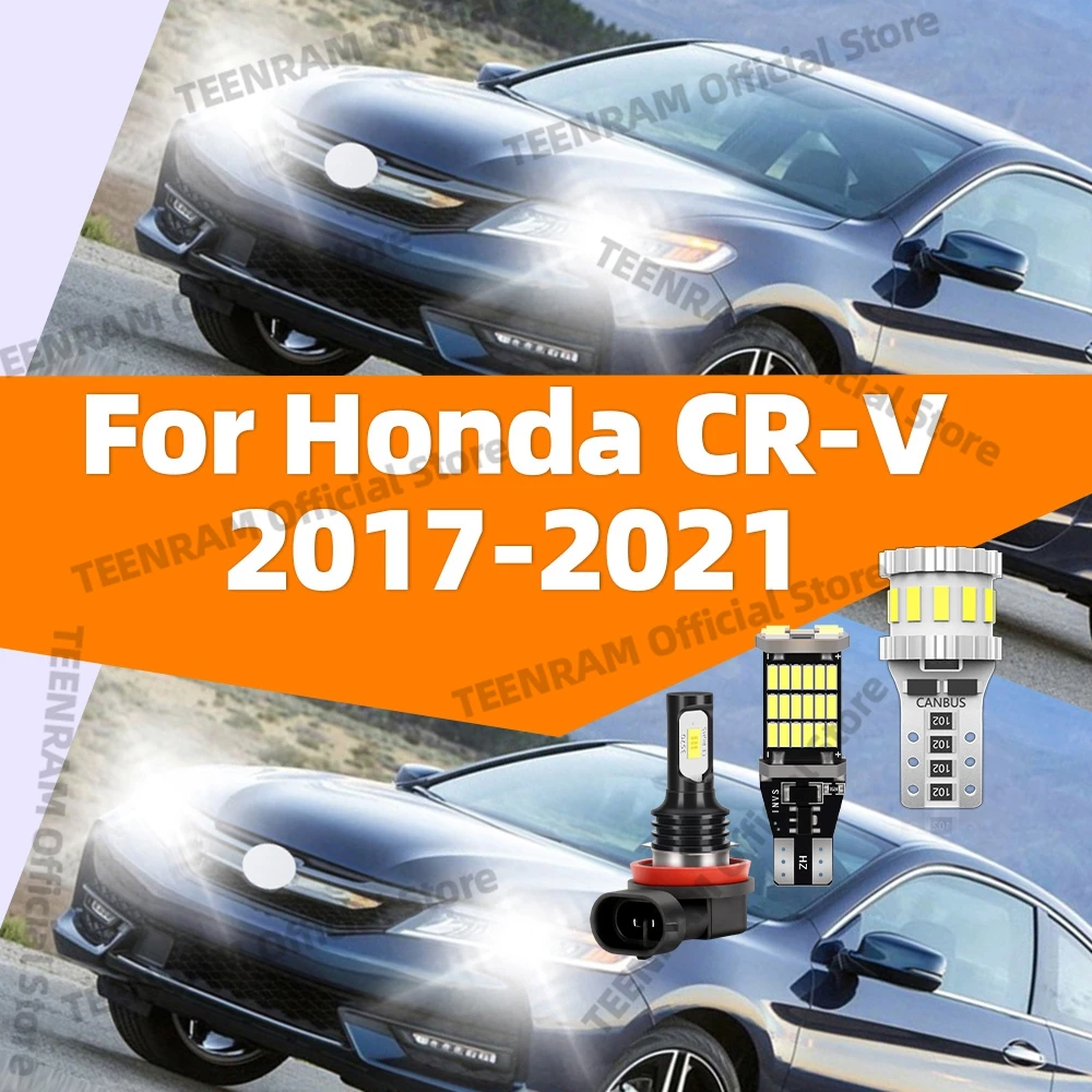 2x LED 6000K Fog Lamps Backup Back Up Lampada For Honda CR-V CR V CRV 2017 2018 2019 2020 2021 Interior Map Dome Trunk Lights