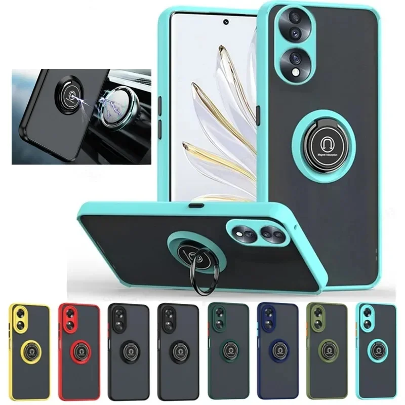 Armor Matte Case For Honor 90 Smart 70 50 Lite X8b X7b 5G X7a X6a Cover Ring Magnetic Holder Stand Shockproof Coque Fundas — zdjęcie 2