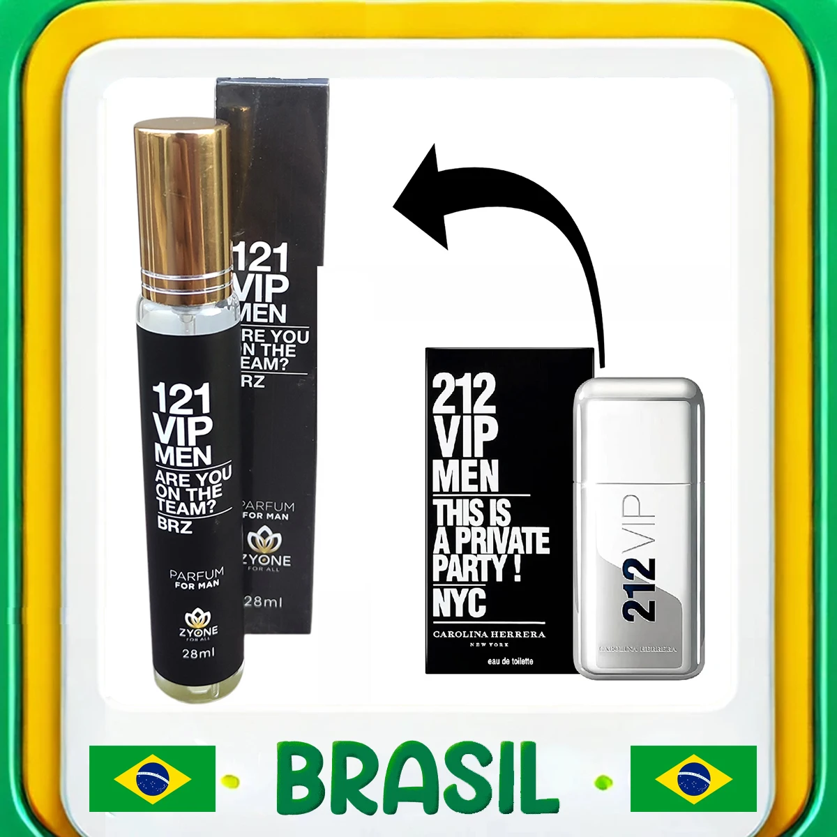Perfume Masculino Zyone 121 Vip Men 28ML Alta Fixação Eau de Parfum EDP Fragrância Importada - Envio do Brasil