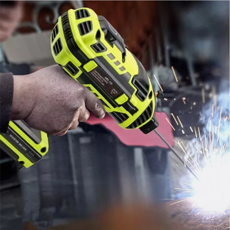 220 В серый и зеленый портативный полностью автоматический инверторный сварочный аппарат для дуговой сварки, с аксессуарами, обслуживание дома своими руками