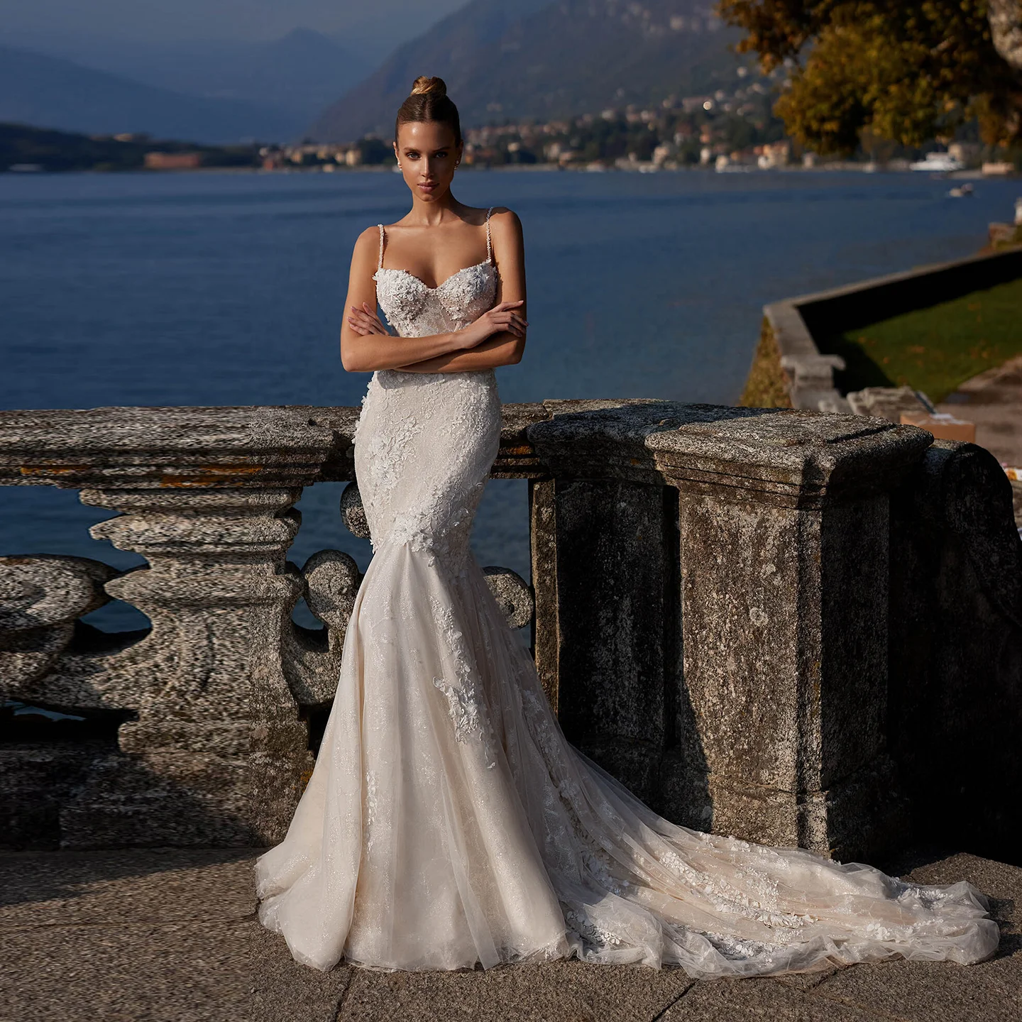 

Шарон Саид Богемия Милая Русалка Белое Кружевное Свадебное Платье 2025 Сексуальный Корсет Со Шлейфом Невесты SW466 Индивидуальные