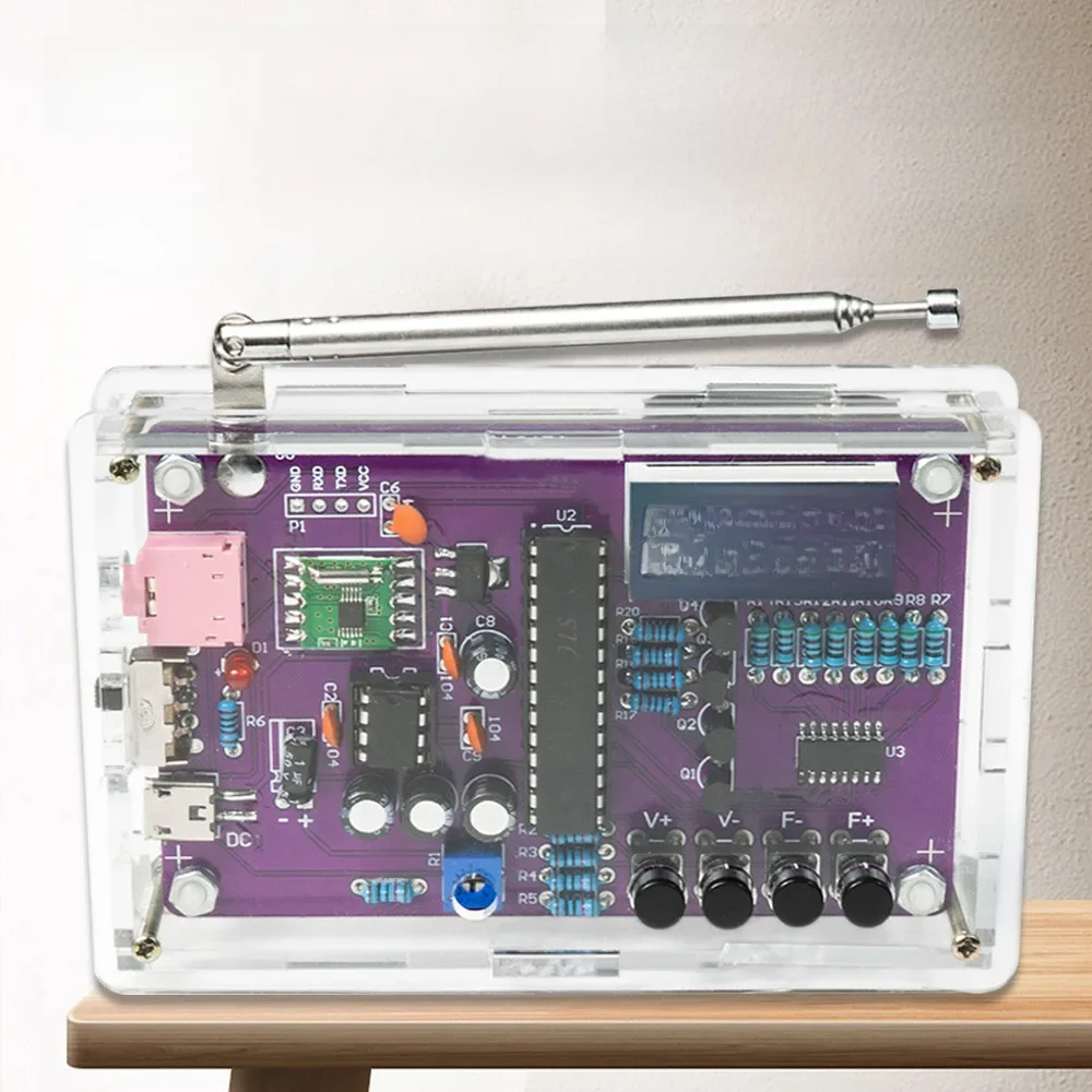 Kit électronique Radio FM à monter soi-même, fréquence réglable 87-108MHz, affichage numérique, projet de soudage, pratique du soudage, RDA5807S