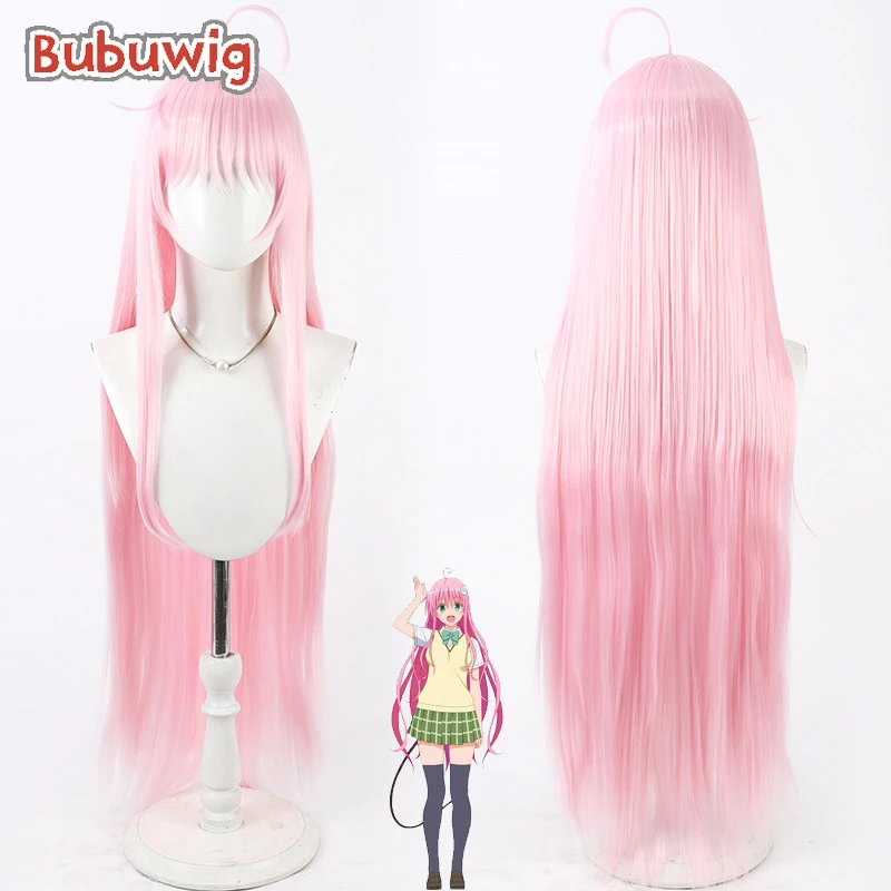 Bubuwig Synthetic Hair Lala Satalin Deviluke Cosplay Wigs To LOVE-Ru Lala Satalin Deviluke 100cm Long Pink Wig Heat Resistant