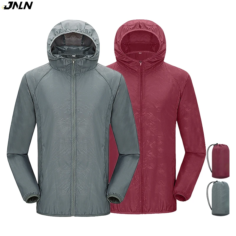 JNLN Unisex wasserdichte Wanderjacke für Herren und Damen, schnell trocknend, Camping-Windjacke, Outdoor-Trekking-Regenmantel, Anti-UV-Angelkleidung