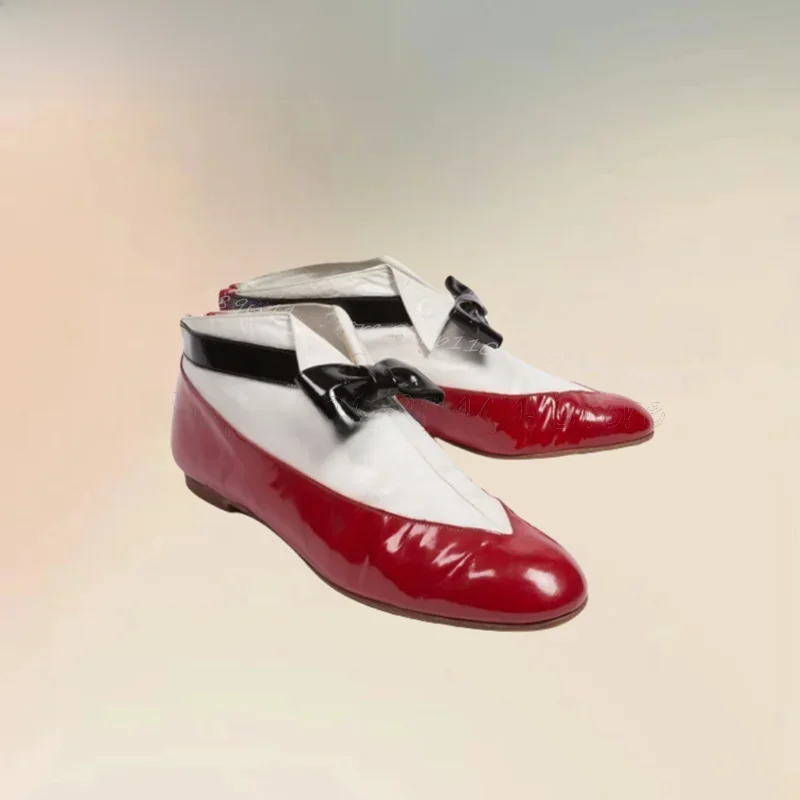 Gemischte Farbe Bogen Knoten Dekor Lack leder Slipper Mode Slip auf Männer Schuhe Luxus handgemachte