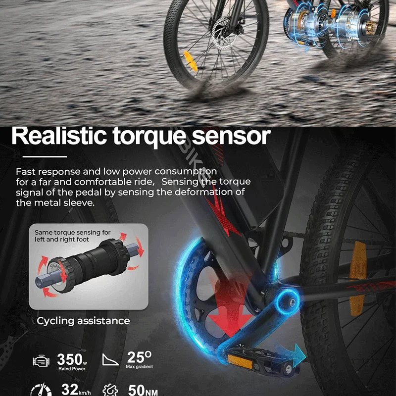 電動自転車 36V 350W マウンテンEバイク 13AHバッテリー トルクセンサー 24インチホイール 大人用 男女兼用 折りたたみ式 ペダルアシスト自転車