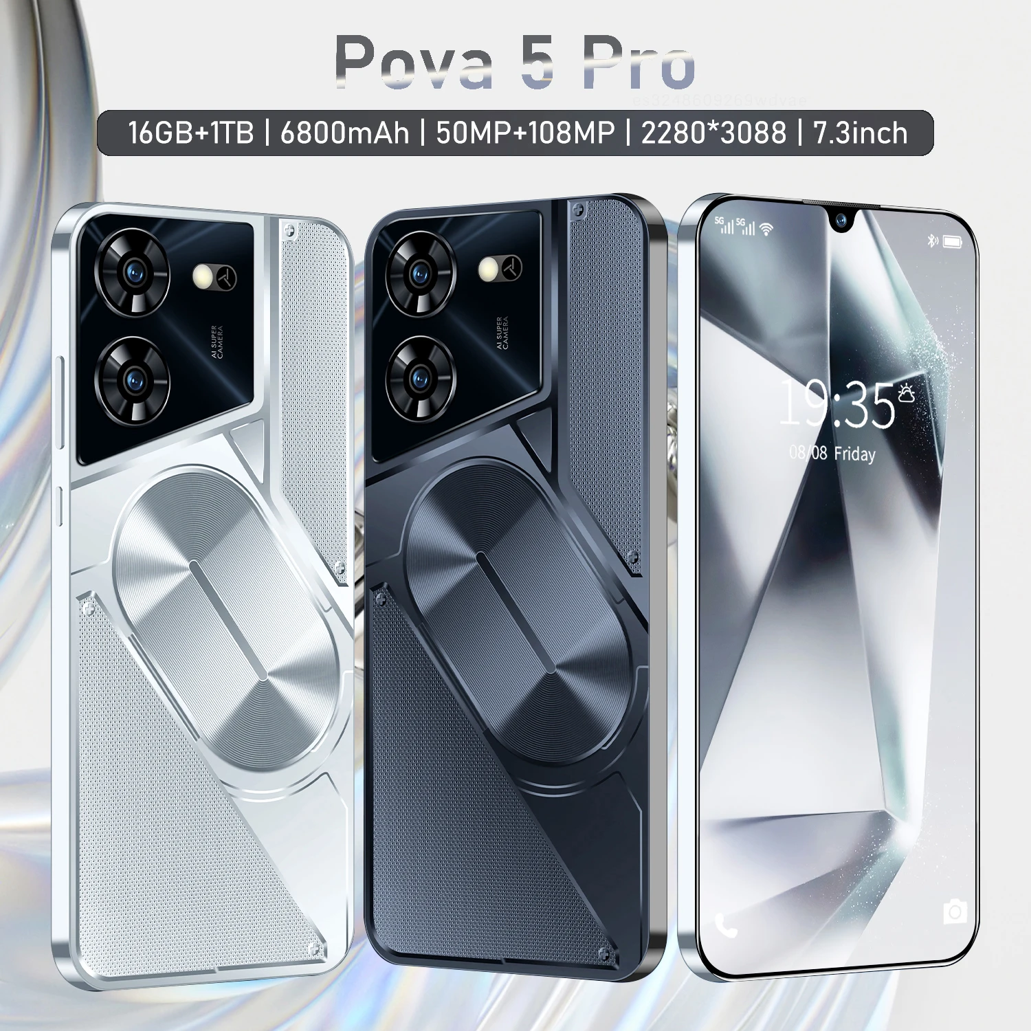 Original for Pova 5 Pro Global Version Smartphone case 7.3 FHD 16GB+1TB 6800mAh 50MP+108MP 4/5G Network Android Phone Unlocked