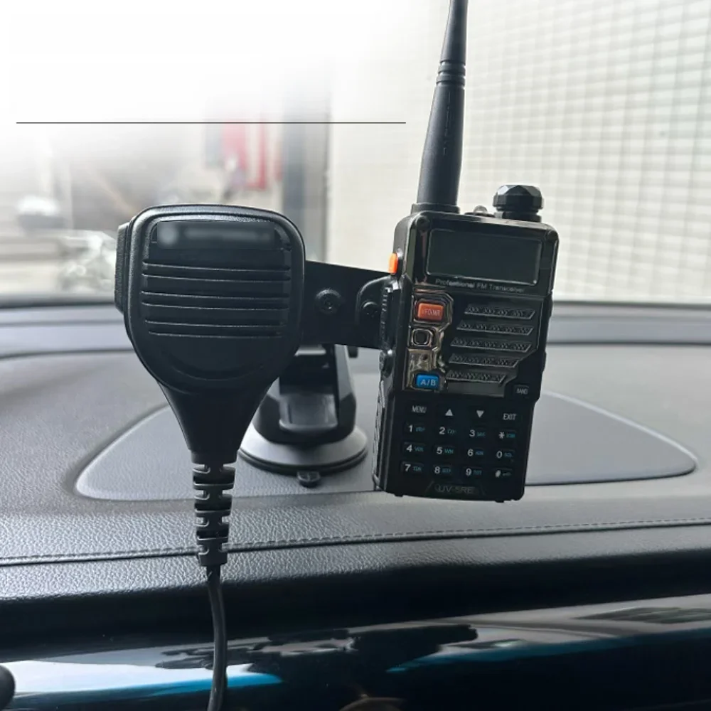 Uchwyt samochodowy Walkie Talkie Mount i ręczny mikrofon PTT Uchwyt głośnikowy 2 w 1 Uchwyt samochodowy do radia dwukierunkowego Stojak samochodowy — zdjęcie produktu 7
