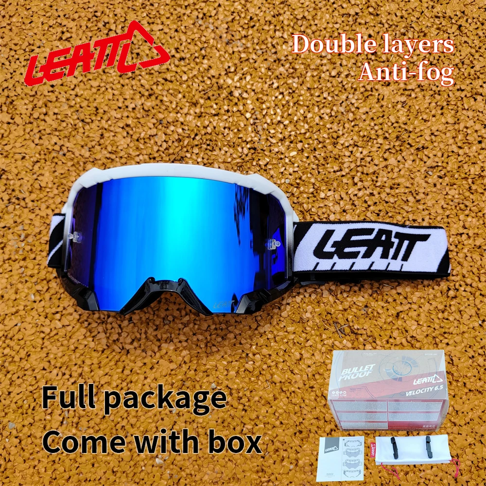 Leatt 4.5 Moto Goggles Double Layers Anti-fog Goggles Motocross Enduro Glasses Dirt Bike MX MTB Off Road Goggles Full Package