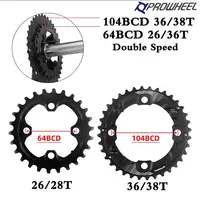PROWHEEL MTB 64/104BCD plato doble 2*10/11 velocidades anillo de cadena de bicicleta 26T 28T 36T 38T rueda de cadena de bicicleta de montaña juego de bielas Mtb