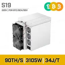 

New Bitmain Antminer S19 90TH/S 3100W ASIC Bitcoin Mining BTC Miner Machine