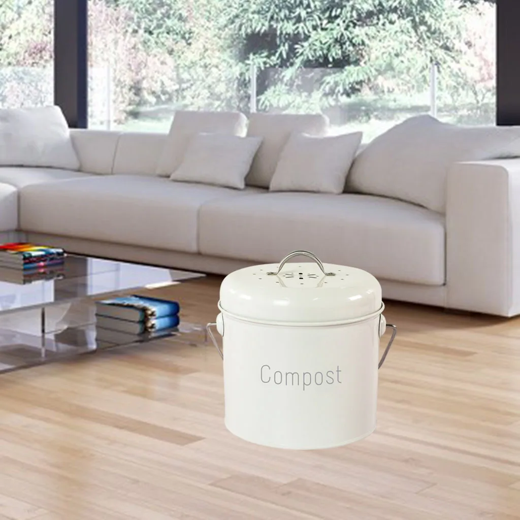 3L Kitchen Compost Bin Countertop with Lid Compost Pail Food Waste Compost Bucket Coal Filter for Food Scraps Food Composter Bin